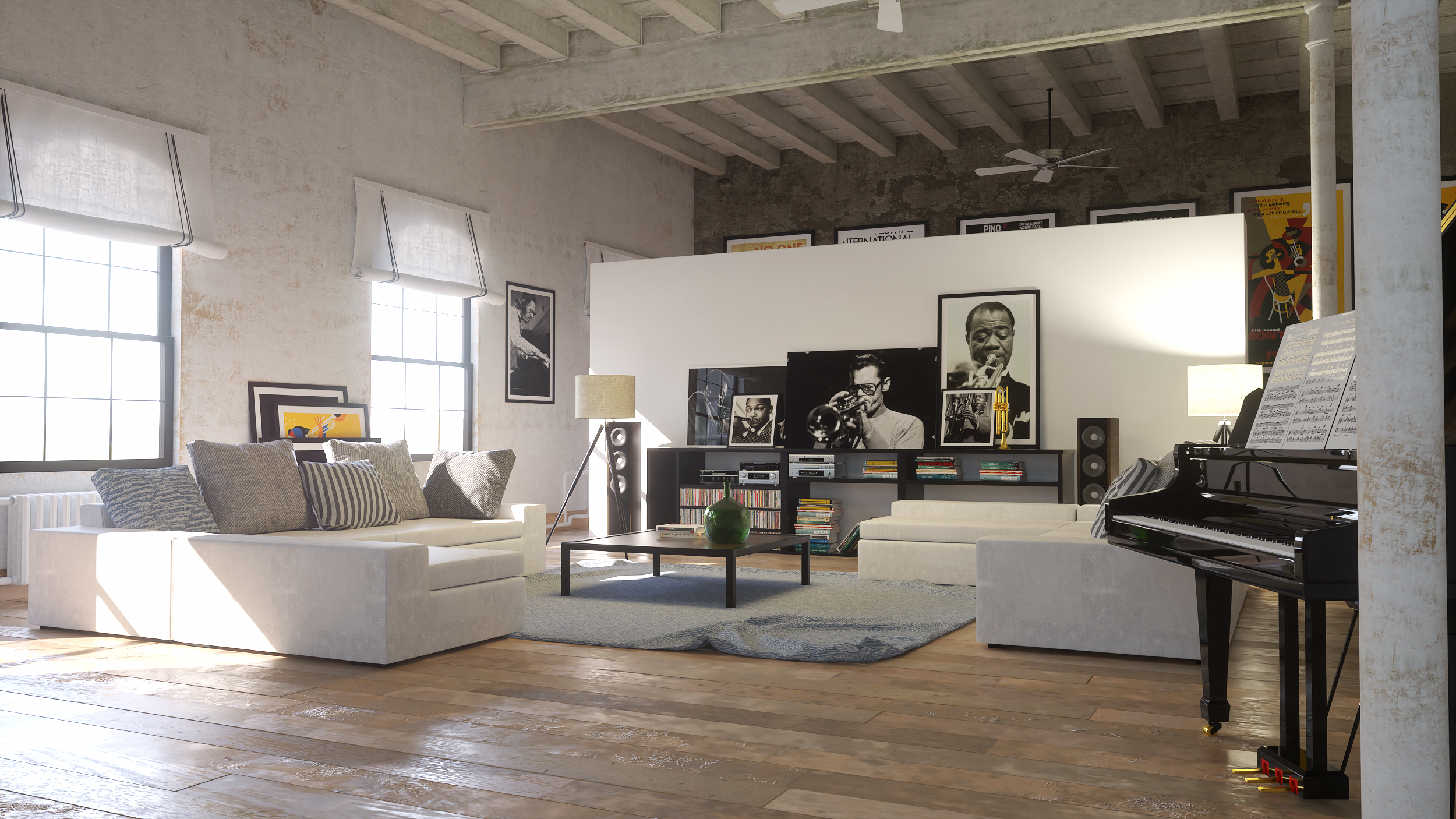 AMSCENES scene — jazzy loft, night